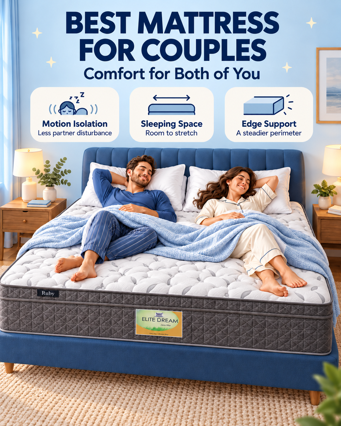 Best Mattress for Couples: Motion Isolation, Space and Edge Support