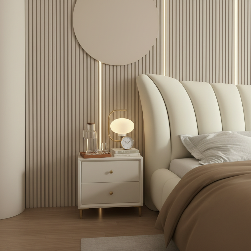 Cresta Modern Wingback Upholstered Bed