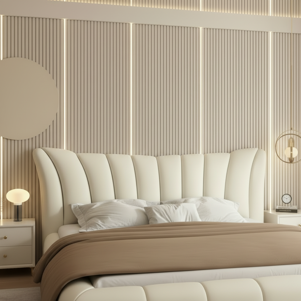 Cresta Modern Wingback Upholstered Bed