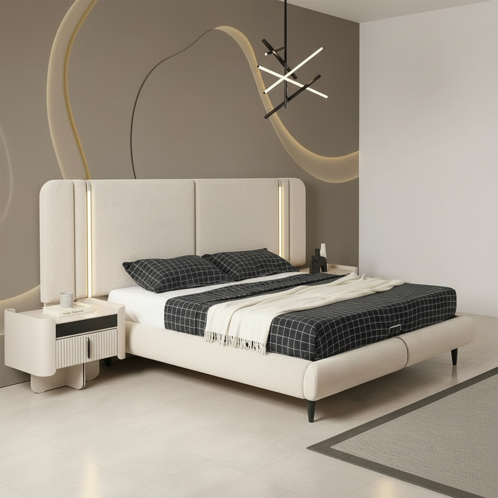 Ivora LED Upholstered Bed