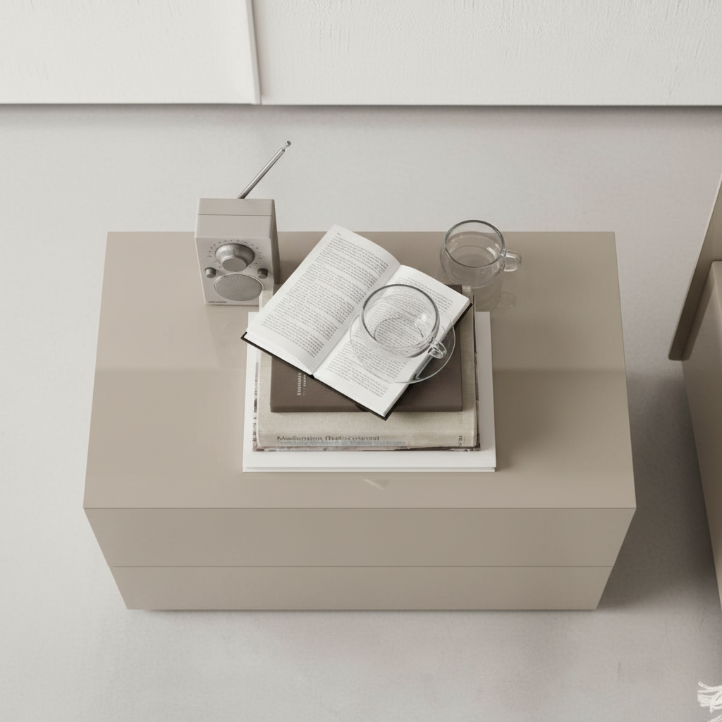 Buy Amber Modern Bedside Table with 2 Drawers | Nightstand