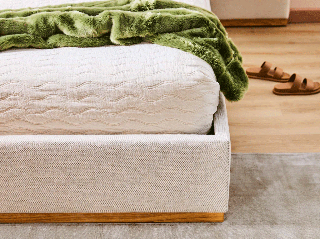 Queen Bed Frame with Storage UAE | Laguna Bed Frame - Queen Size in Nordic Latte | Ruby Mattress