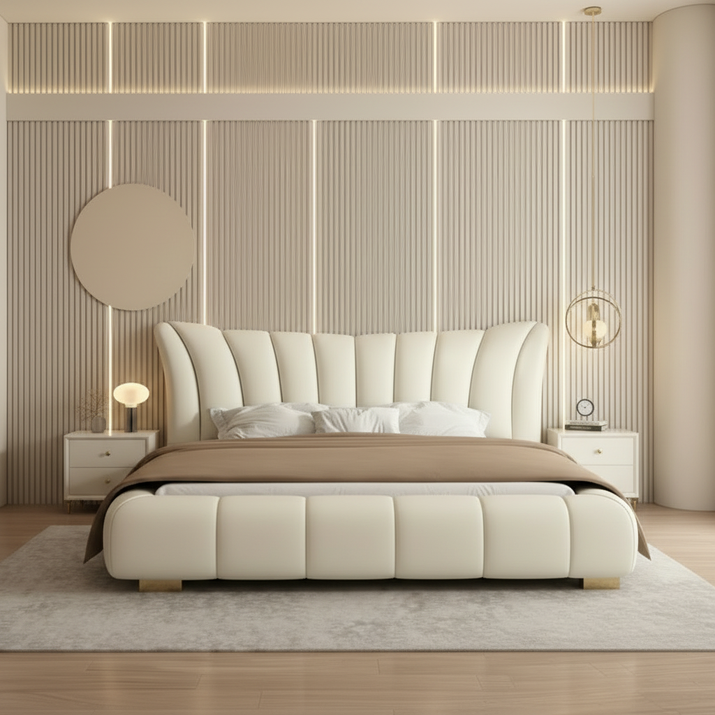 Cresta Modern Wingback Upholstered Bed