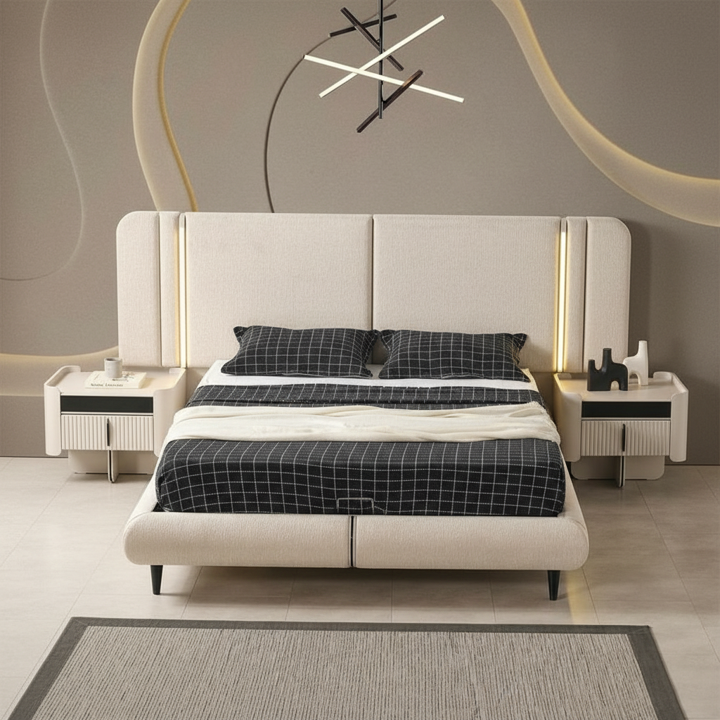 Ivora LED Upholstered Bed