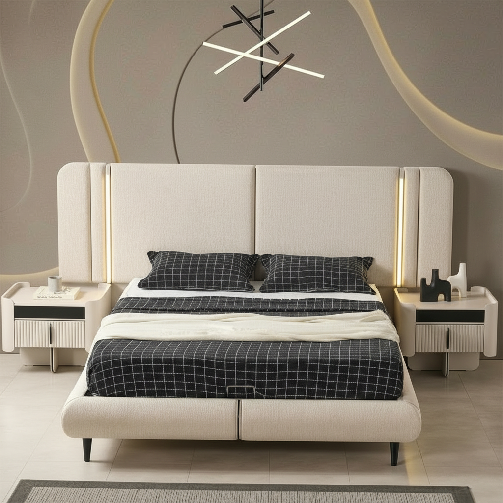 Ivora LED Upholstered Bed