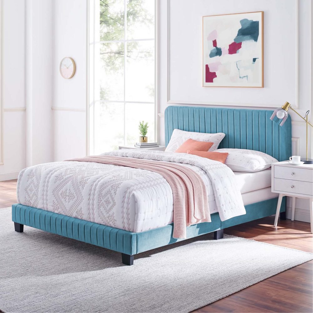Offer! Modway Upholstered Bed With Mattress