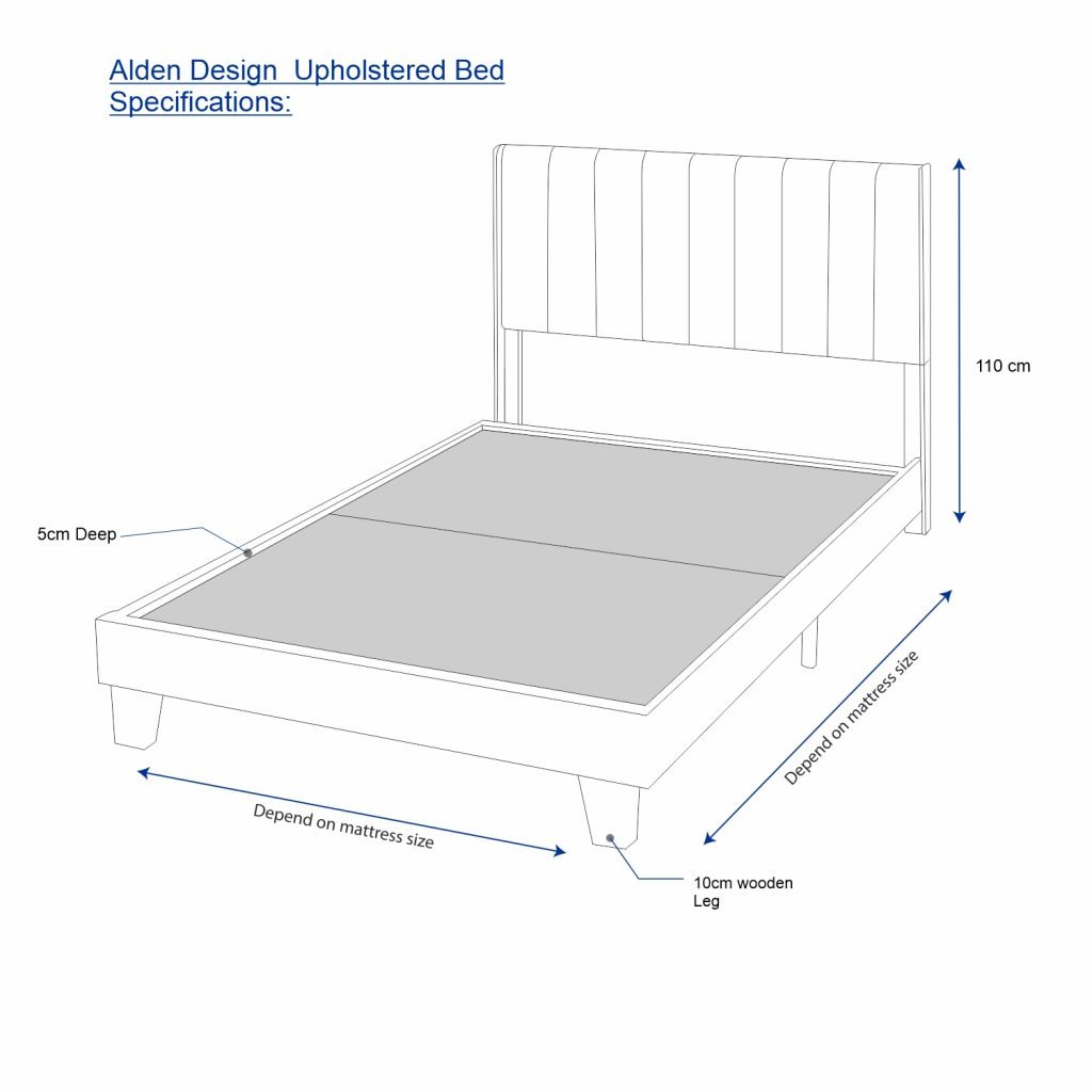 Alden upholstered channel tufted bed design
