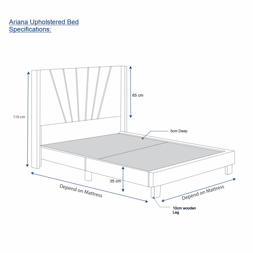 Ariana Upholstered King size bed